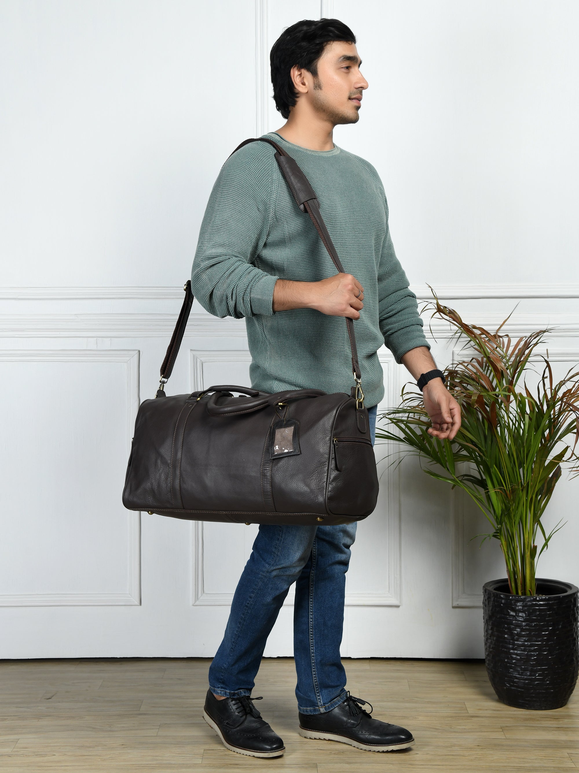The Voyager Leather Travel Duffel Bag